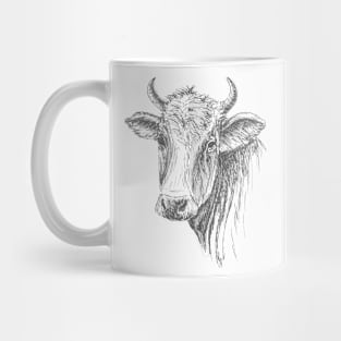 Cow Face Sketch Mug